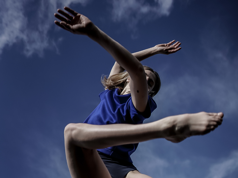 A dancer jumping