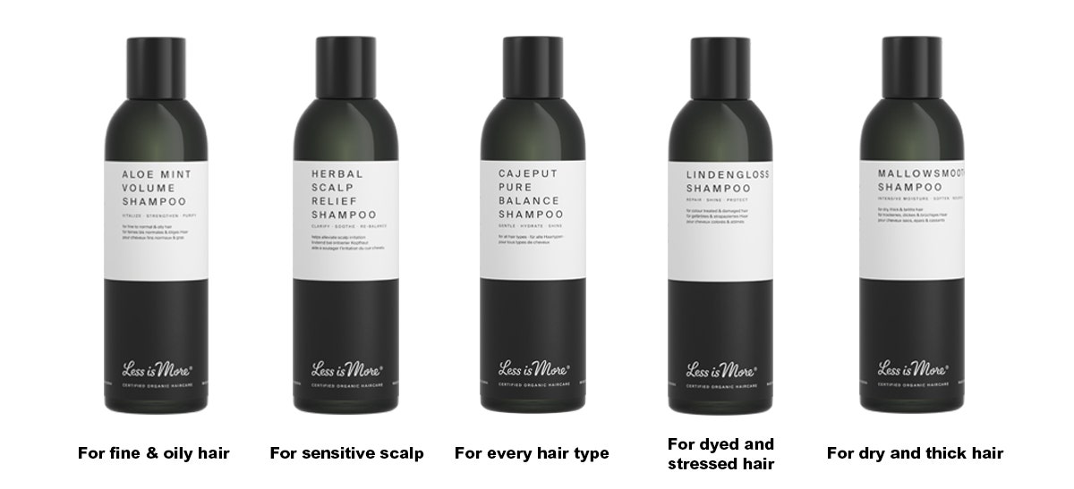 Less is More shampoo and conditioner, organic haircare